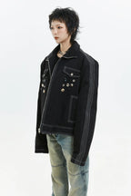 American badge design oversized jacket