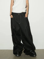 Pocket design wide denim