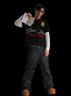 [99CLUB] Pornstar Embroidered Layered Polo Shirt