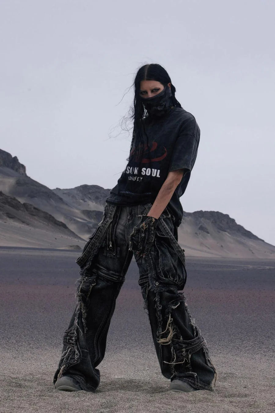 Black detachable denim overalls