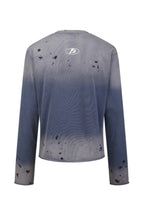 Blue Distressed Racing Flame Print T-Shirt