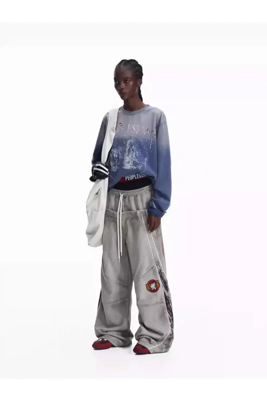 Blue Distressed Racing Flame Print T-Shirt