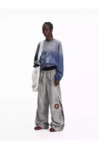 Blue Distressed Racing Flame Print T-Shirt