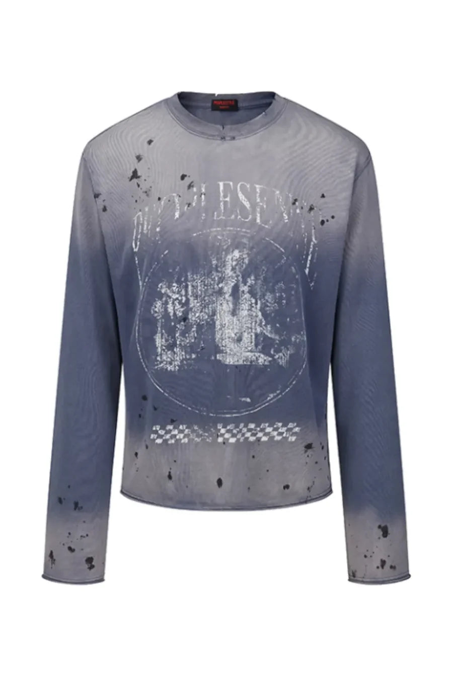 Blue Distressed Racing Flame Print T-Shirt