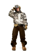 Brown snake print denim jeans