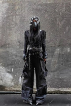 Brushed Dirty Painted Flared Cargo Pants