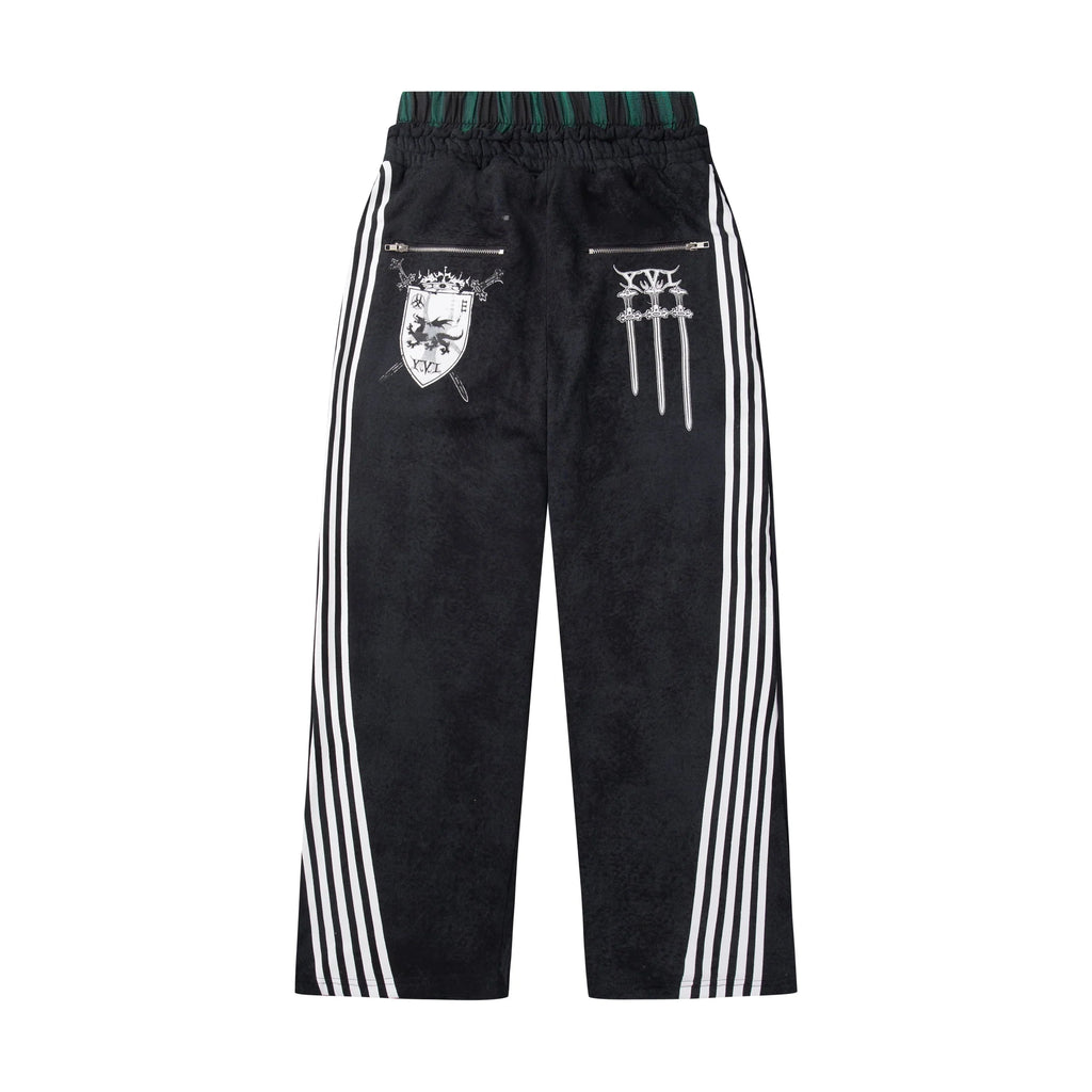 COZY WORLDWIDE ROYAL KNIGHT CLUB WAXED TRACKSUIT  BLACK Pants