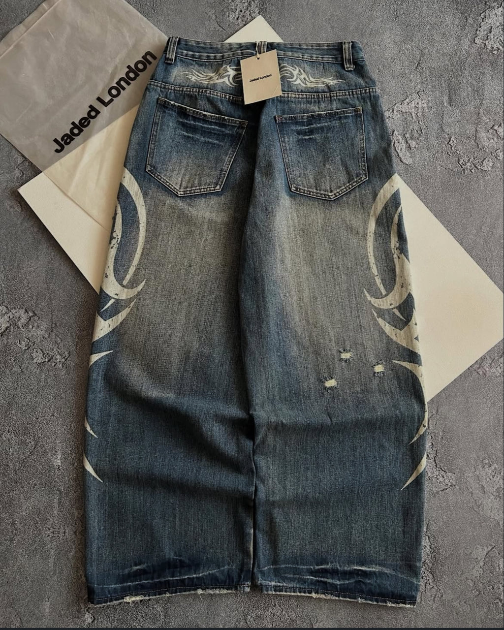 Jaded London Tribal Side-Print Wide-Leg Jeans｜ジェイデッドロンドン トライバル サイドプリント ワイドデニム