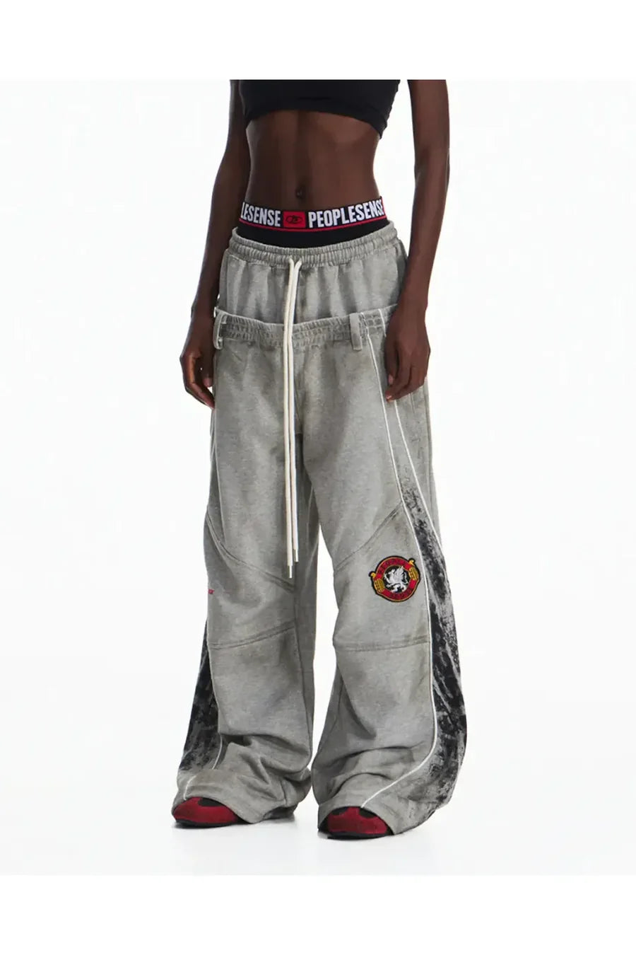 Contrasting Double Waistband Sweatpants