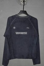 Cross Holy Flame Patchwork Waffle Long Sleeve T-shirt