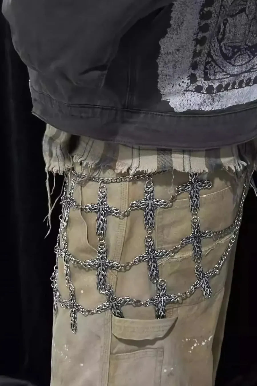 Cross Silver Metal Multi Hardwear