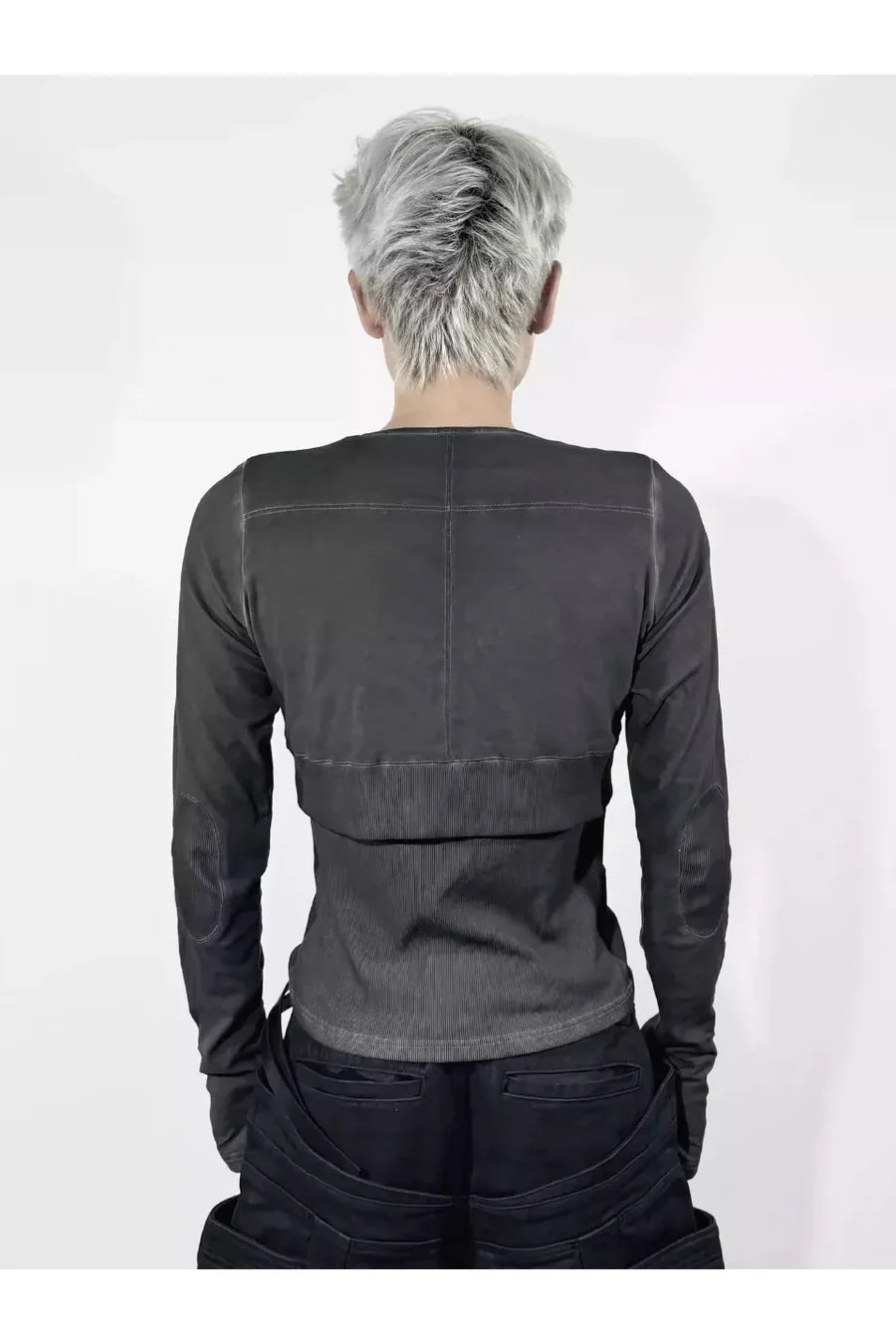 Cross Stitched Washed Long Sleeve T-shirt