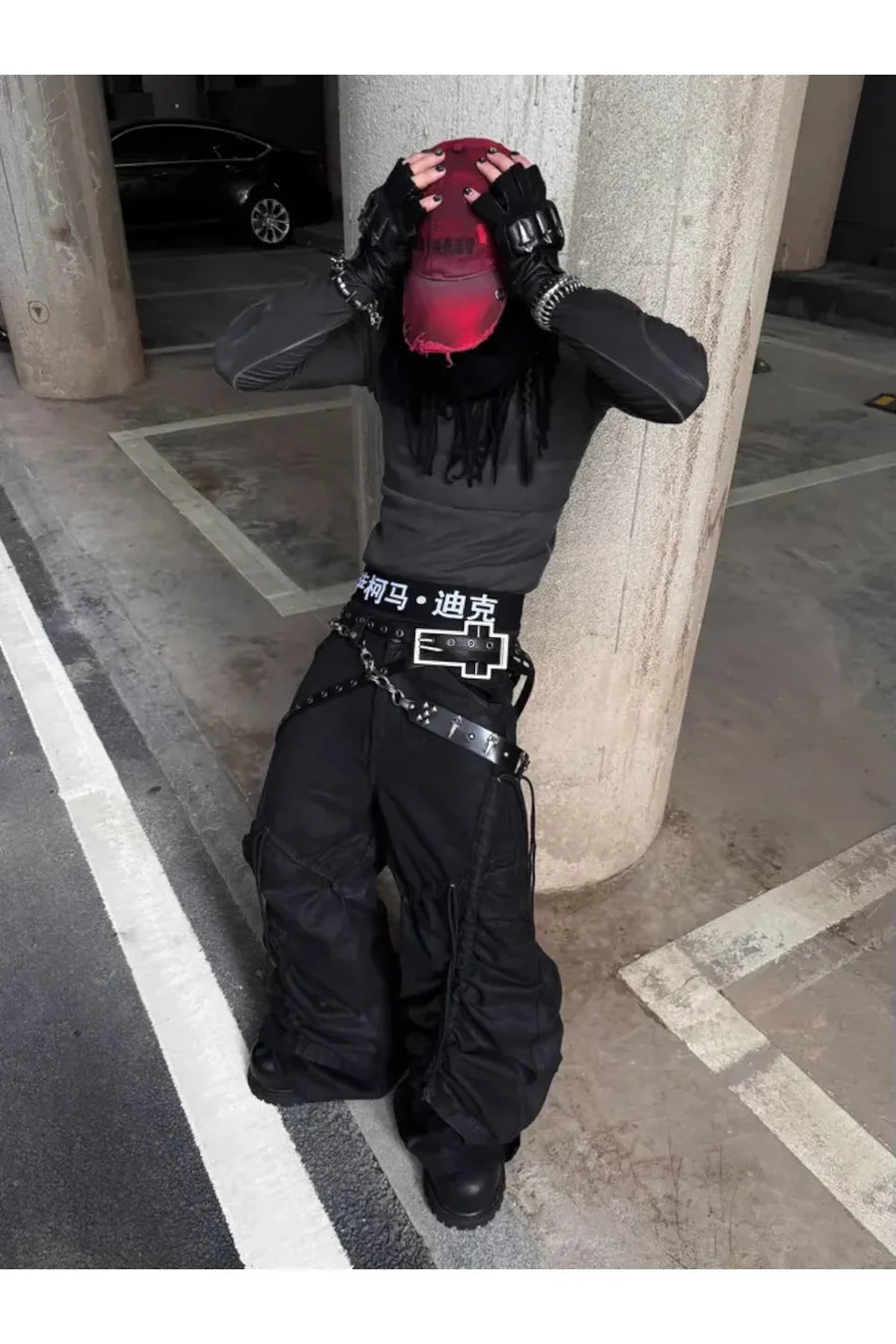 Cross Stitched Washed Long Sleeve T-shirt