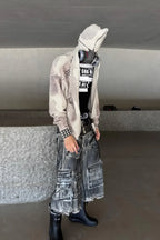 Dark Avant Garde Openwork Knit Hoodie