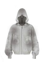 Dark Avant Garde Openwork Knit Hoodie