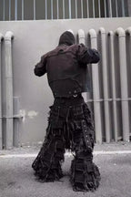 Dark Gradient Spray Paint Zip Up Motorcycle Jacket