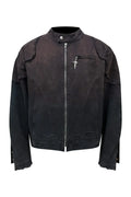 Dark Gradient Spray Paint Zip Up Motorcycle Jacket
