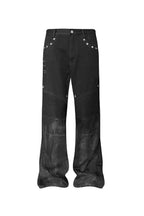 Dark and Avantc Garde Flare Wax Double Zipper Motorcycle Pants