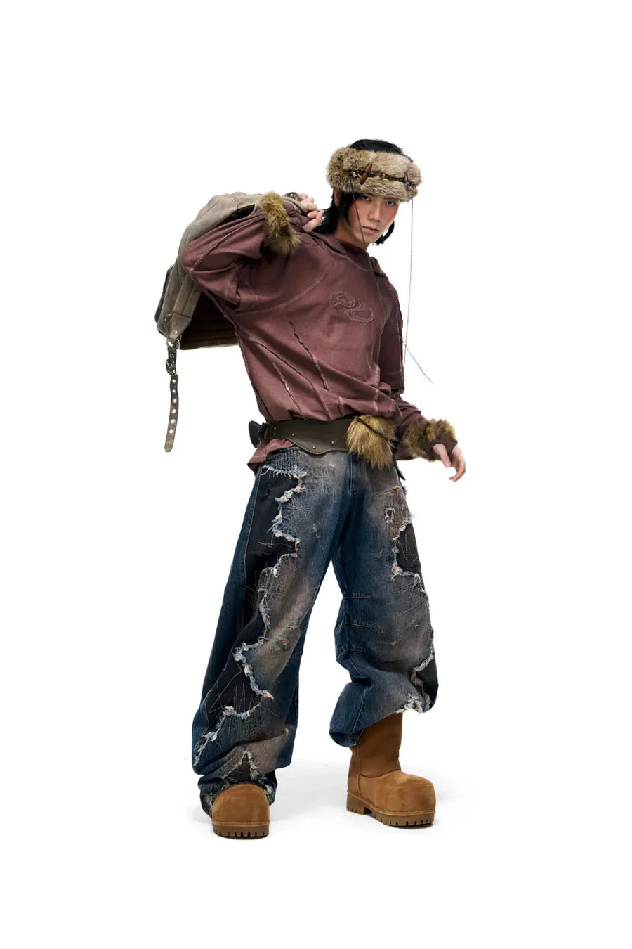 Deconstructed hoodies with gradient wash