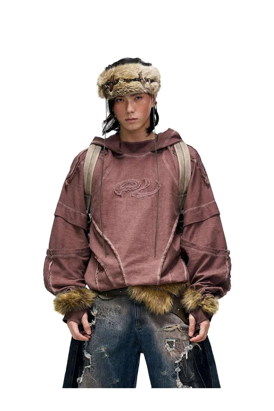 Deconstructed hoodies with gradient wash