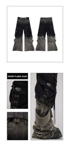 desert distressed denim cargo pants