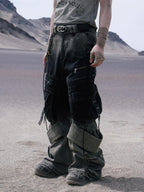 desert distressed denim cargo pants