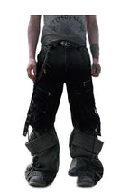 desert distressed denim cargo pants