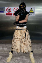 Genuine Leather Chain Studded Sword Buckle Belt