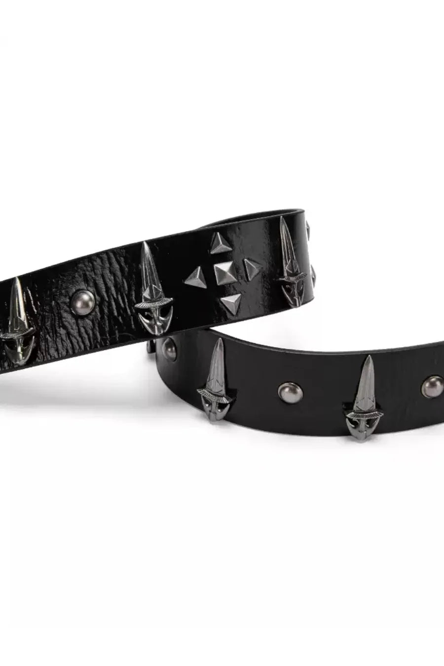 Genuine Leather Chain Studded Sword Buckle Belt