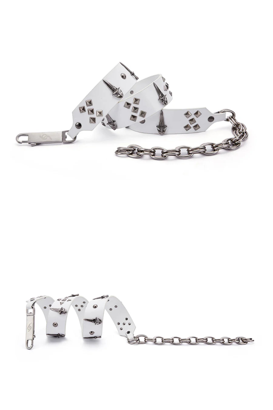 Genuine Leather Chain Studded Sword Buckle Belt