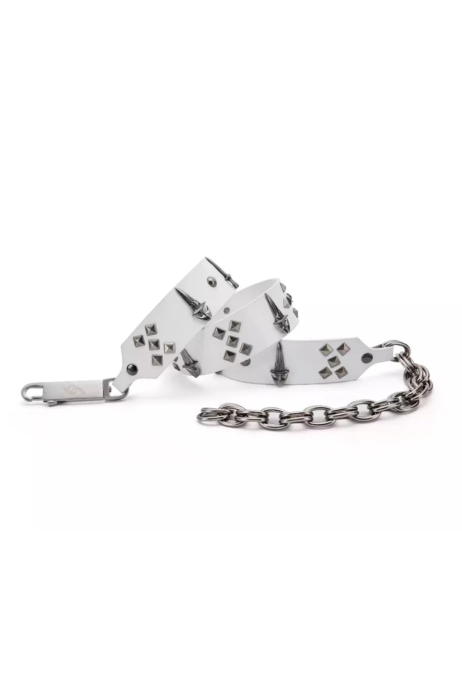 Genuine Leather Chain Studded Sword Buckle Belt