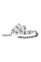 Genuine Leather Chain Studded Sword Buckle Belt