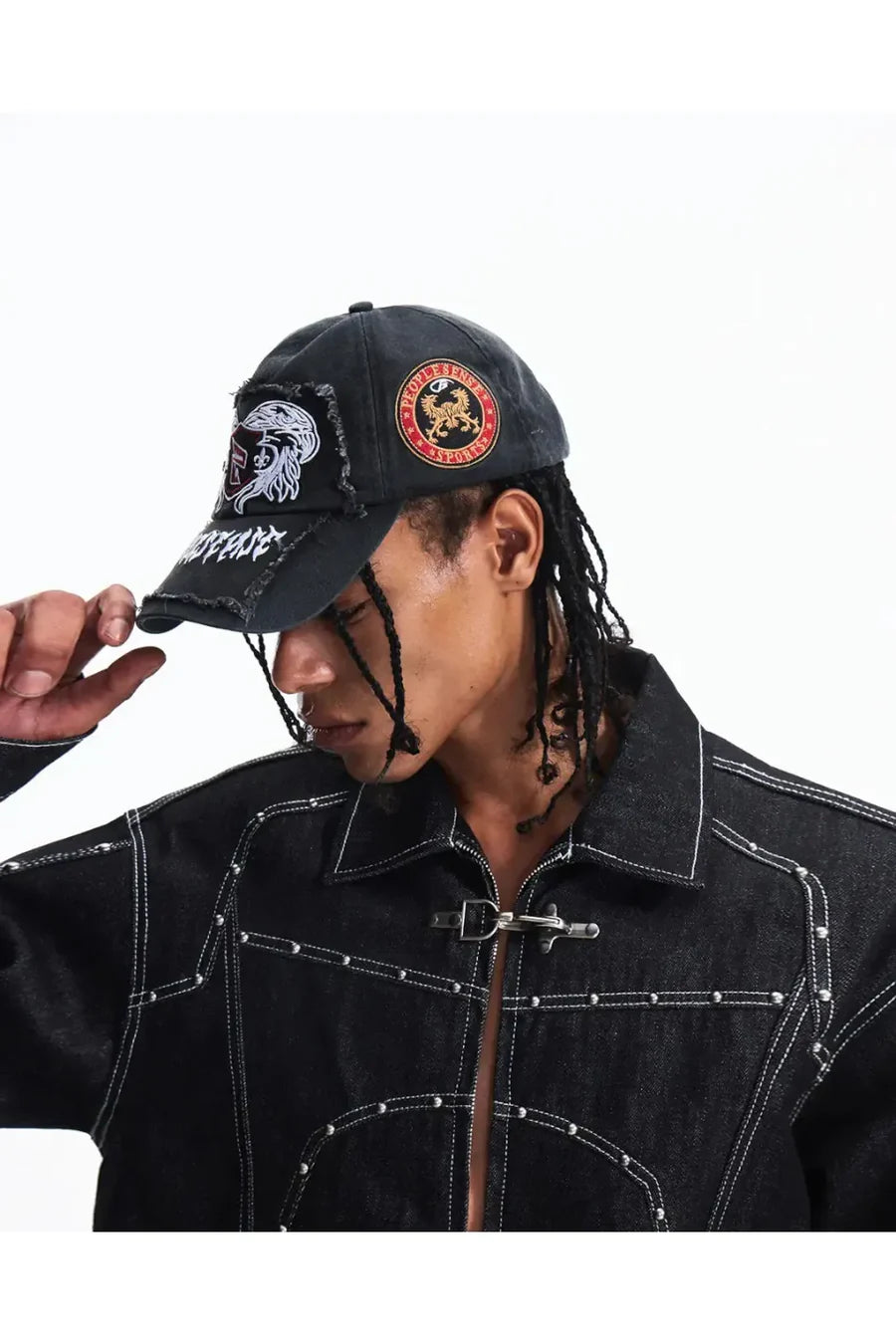 Gothic Cap Featuring Raised Embroidery