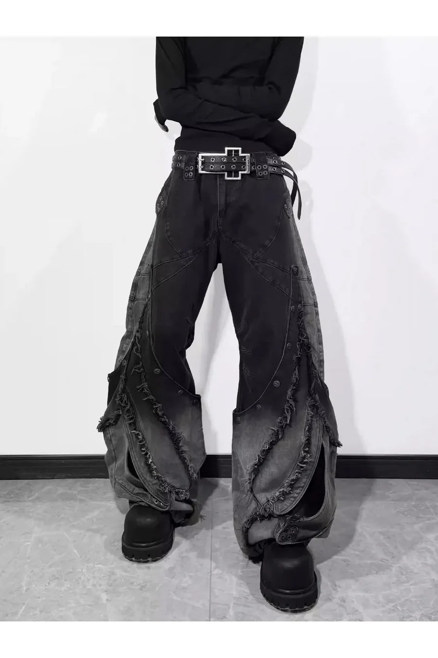 Gradient Wash Convertible Denim Pants