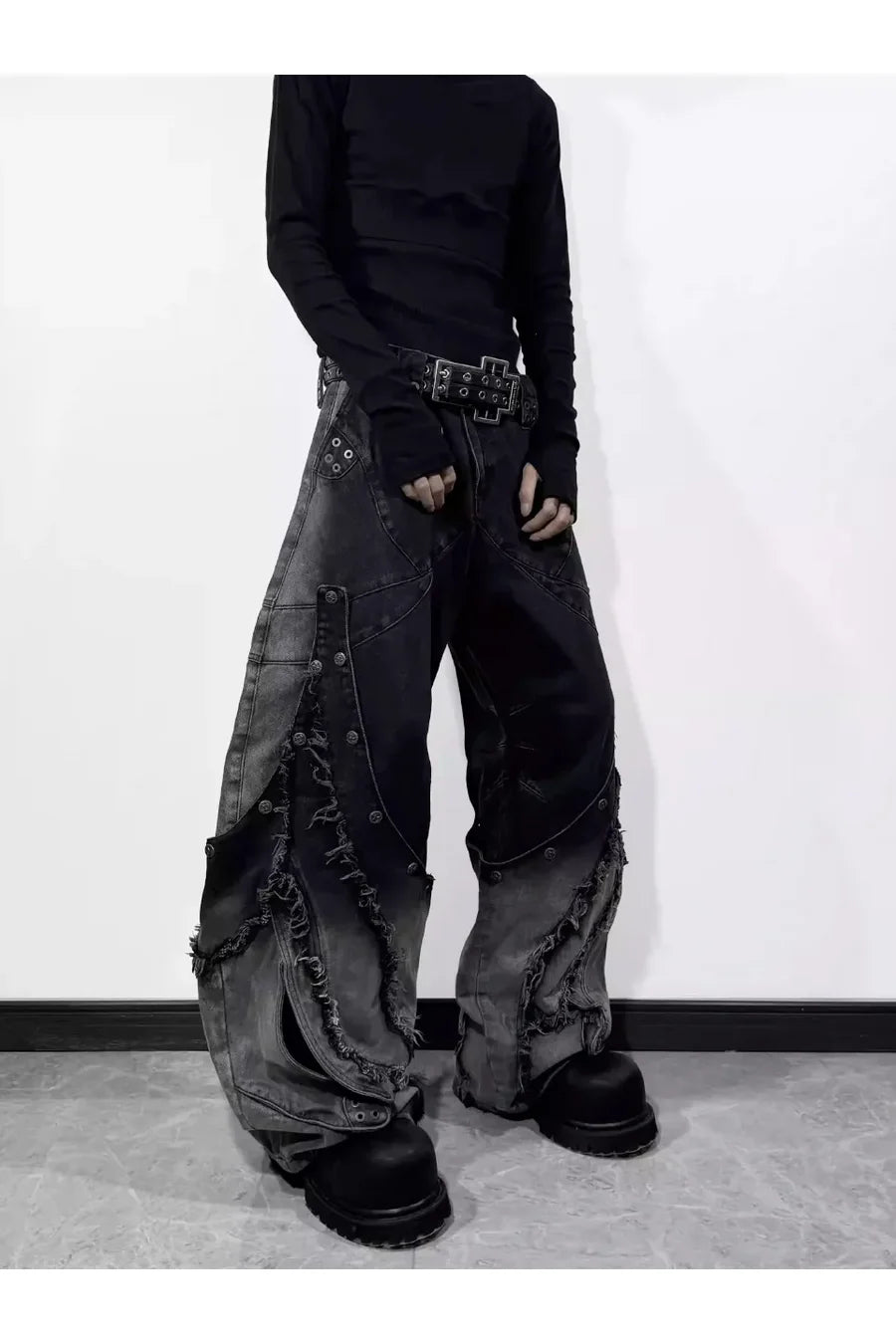 Gradient Wash Convertible Denim Pants