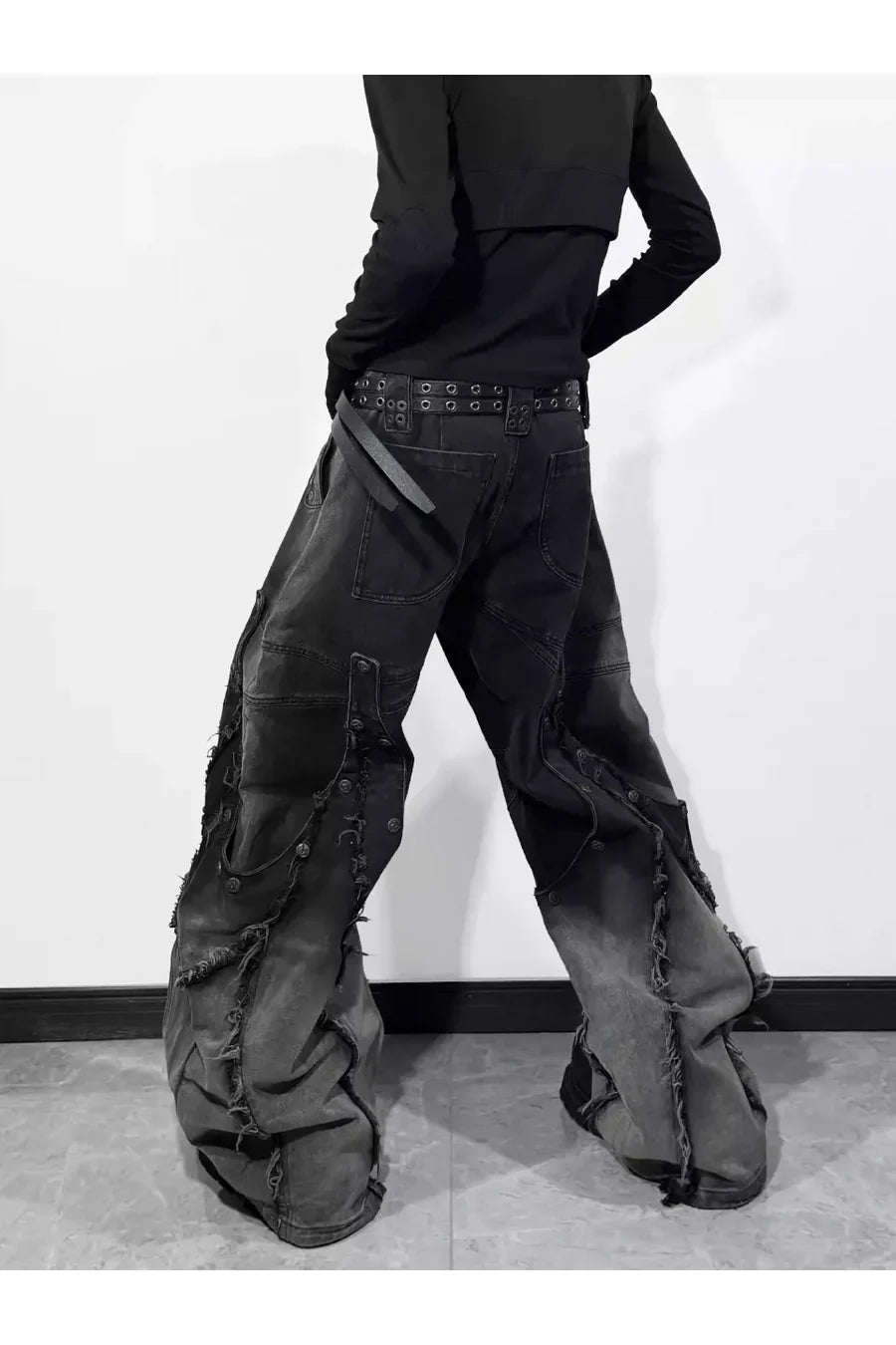 Gradient Wash Convertible Denim Pants