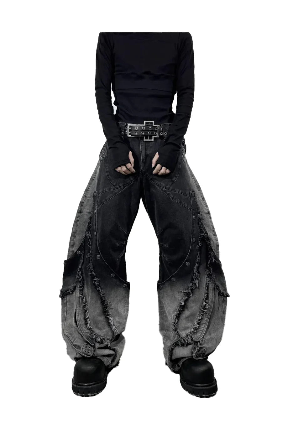 Gradient Wash Convertible Denim Pants