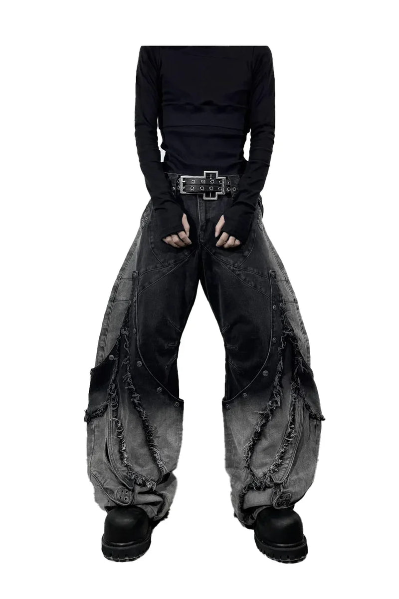 Gradient Wash Convertible Denim Pants