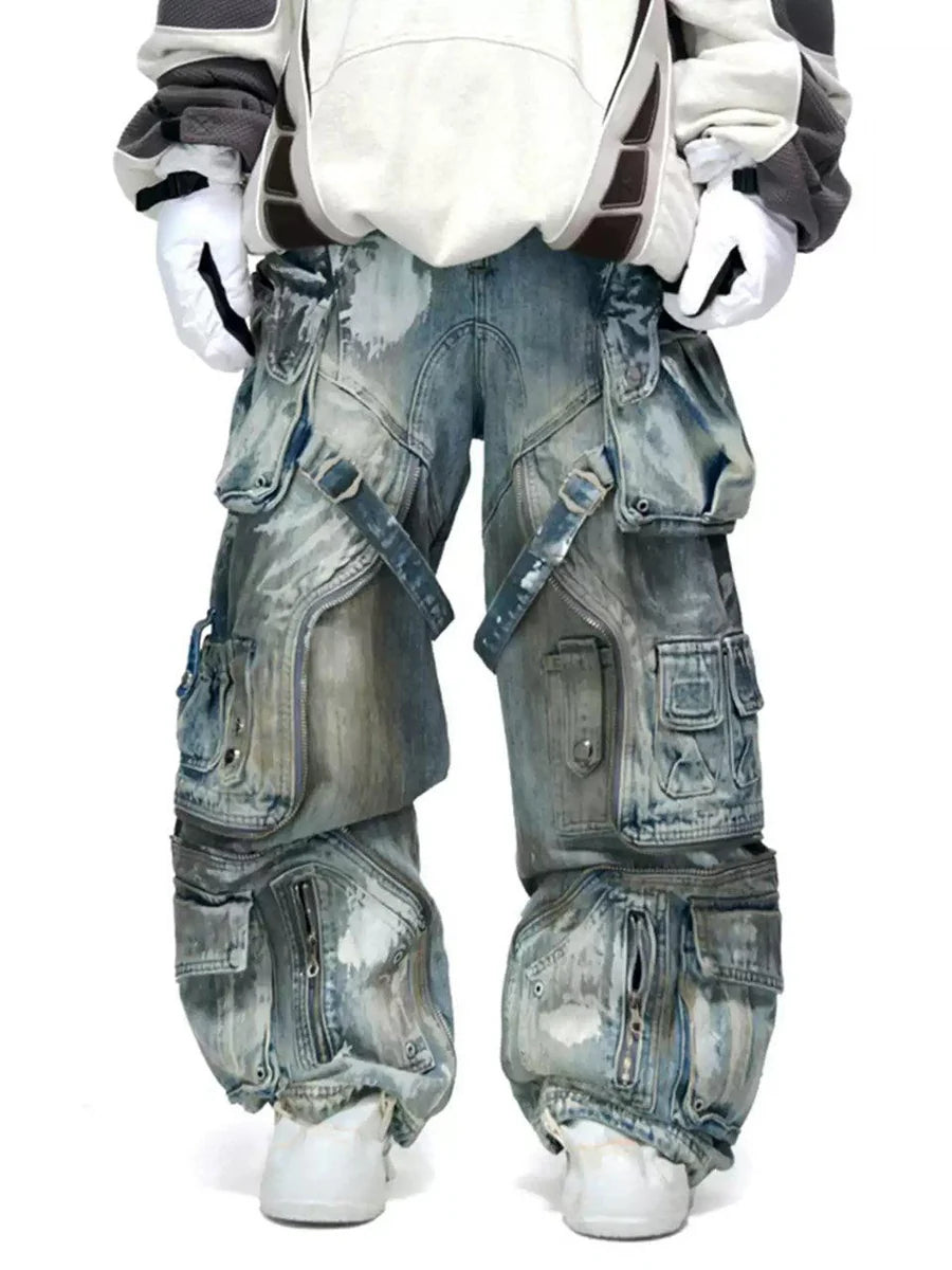 Graffiti wide leg jeans