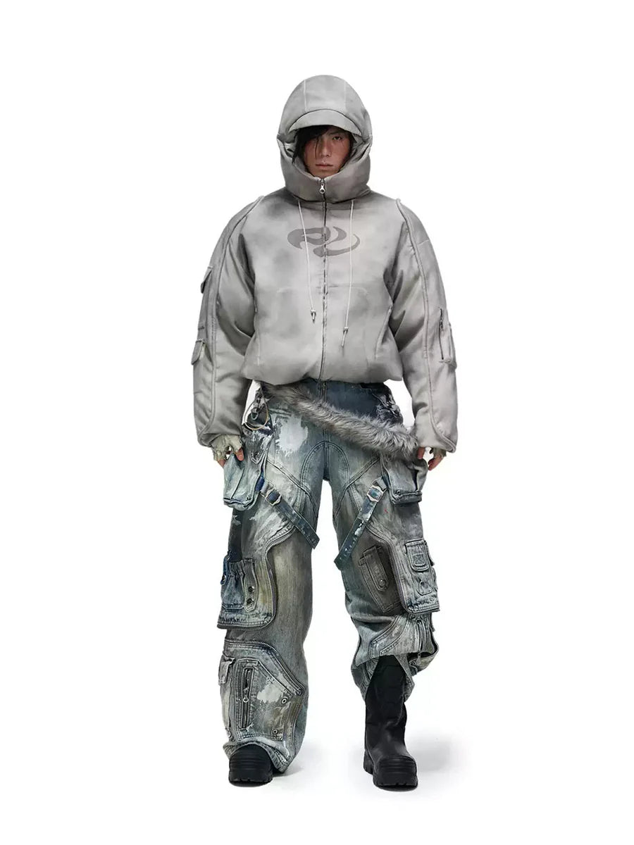 Graffiti wide leg jeans