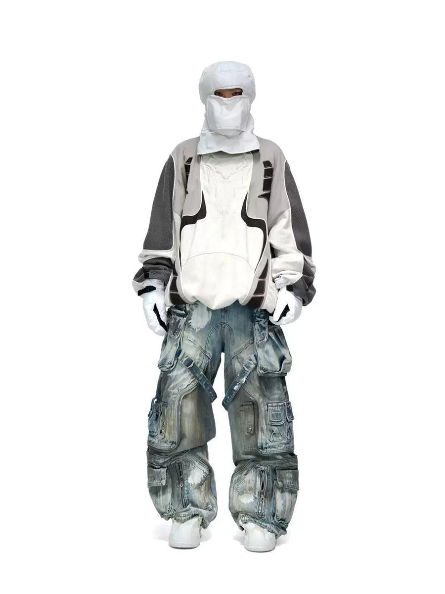 Graffiti wide leg jeans