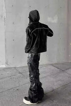 Heavy Duty Faux Two Piece Padded PU Leather Jacket