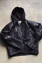 Heavy Duty Faux Two Piece Padded PU Leather Jacket