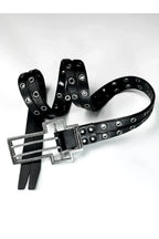 Metal Cross Split Leather Belt