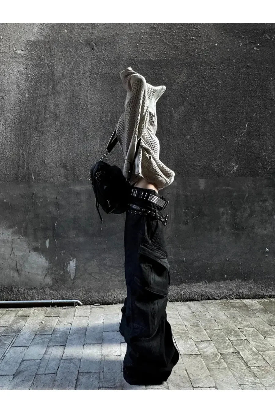 Metal Cross Split Leather Belt