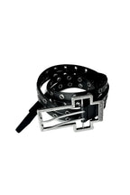 Metal Cross Split Leather Belt
