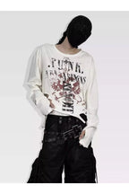 New Vintage Phoenix Punk Floral Print Crushed Long Sleeve