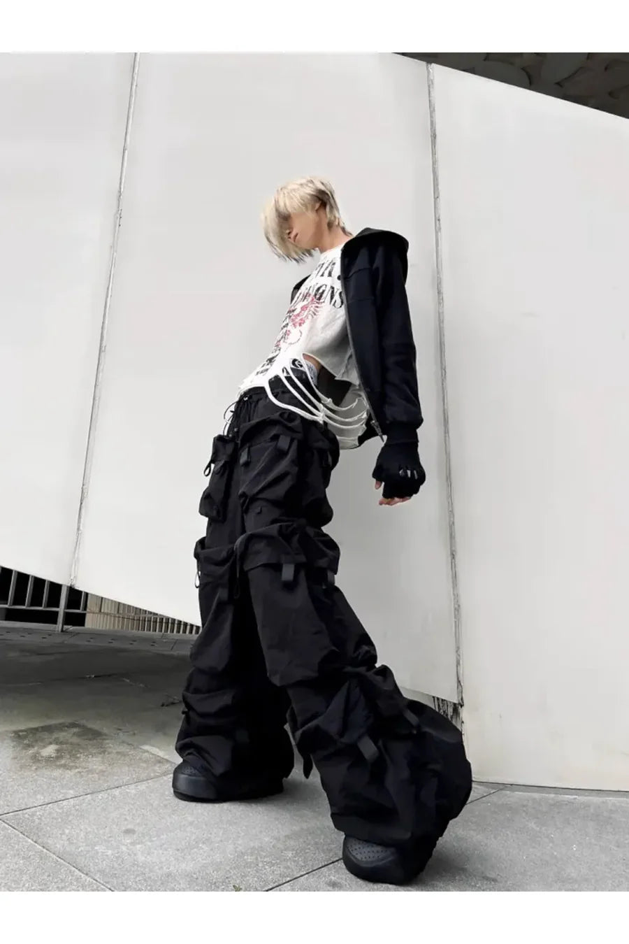 New Vintage Phoenix Punk Floral Print Crushed Long Sleeve