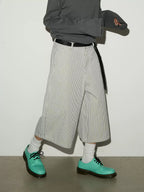 Balloon silhouette stripe shorts