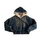 Worker denim hooded jacket